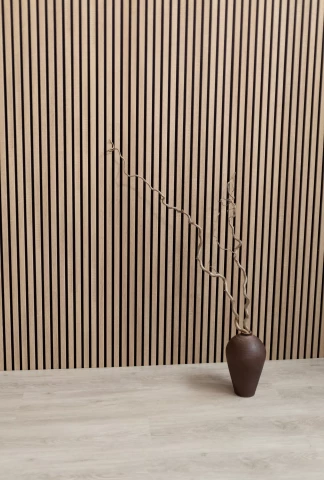 Lineārie sienu paneļi Classic MDF PET 28.5x270cm black/sonoma oak (0.77m2)