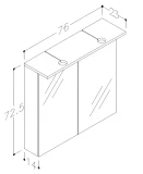 RB Spoguļskapis Allegr 1104406  75cm,spīd.balts.LED(IP44)