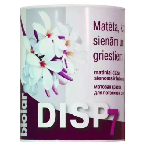 Biolar DISP7 base A 0.9L Матовая краска для стен и потолков