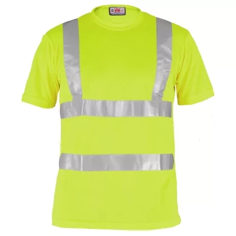 T-krekls ar īsām piedurknēm, atstarojošām joslām, high-viz dzeltens, DRY-TECH, Izm.L