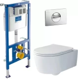 Комплект Villeroy & Boch: подвесной унитаз SOUL, рамка ViConnect, кнопка ViConnect 100S