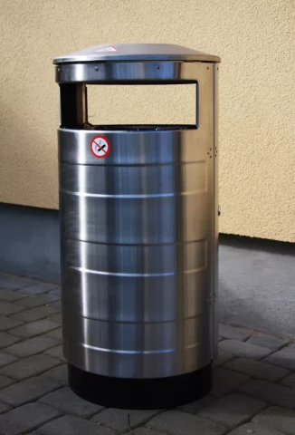 Waste bin 70L without perforation, stainless steel with ashtray 1.0mm