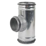 T-joint metal, Ø160-160mm with rubber, extruded 