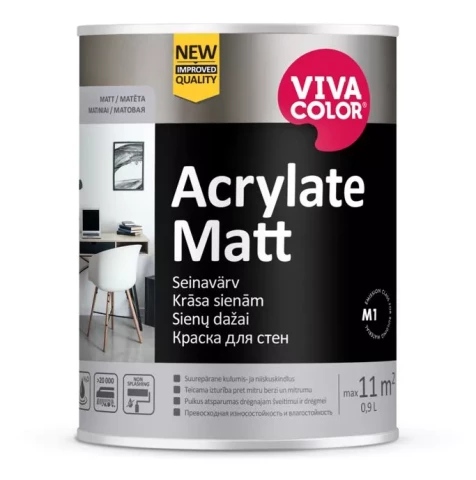 Vivacolor Acrylate Matt A 0.9L Износостойкая краска для стен