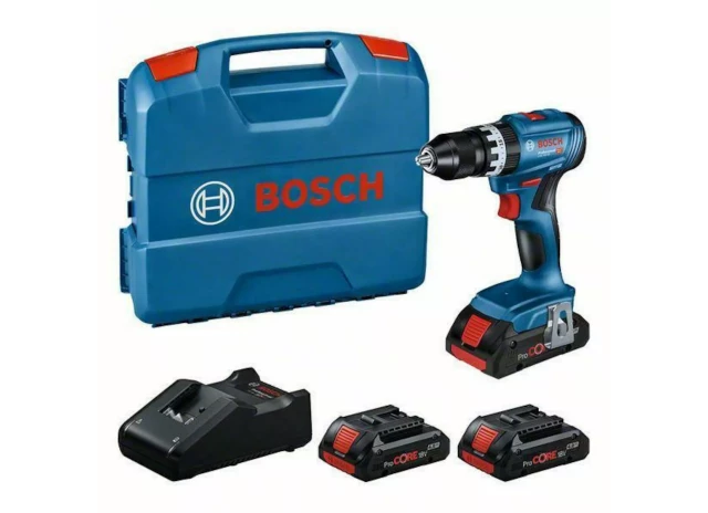 Akum. Triecienurbjmašīna/skrūvgriezis GSB 18V-45 + 3x4.0Ah ProCore+lādētājs L-case Bosch 0615A5002U