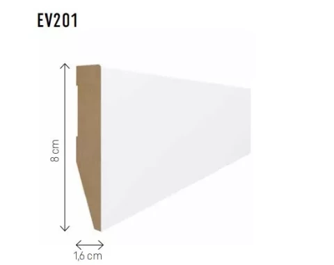Grīdlīste MDF Evera 80 balta EV201 80x16x2400mm