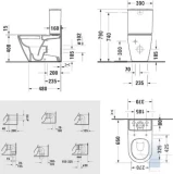 Duravit DuraSola brīvi stāvošais pods 650mm ar SC vāku, balts