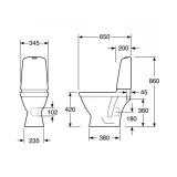GUSTAVSBERG pods NAUTIC 1510 hor.izvads, SC/QR vāks, C+, 2/4L, GB1115102R1331