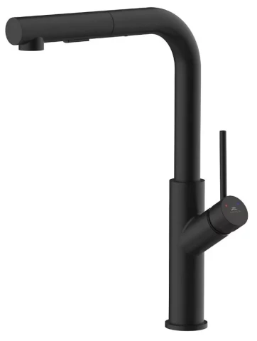 Kitchen sink mixer BONA-35 PO (BK) pull-out spout, black, BO35068