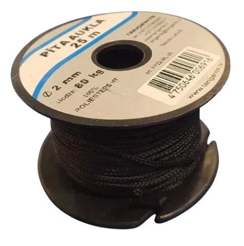 Aukla pīta D2.0mm/25m Poliestera melna