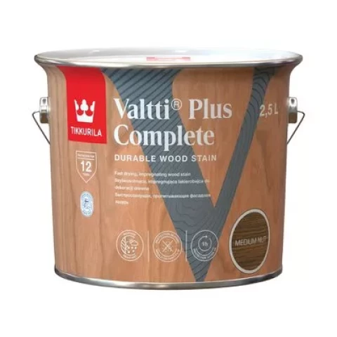 VALTTI PLUS COMPLETE MEDIUM NUT 2,5L Быстросохнущий пропиточный антисептик для дерева