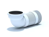 WC pieslēgums-izlaide gofrēta 280-550mm ar līkumu 90°/110mm