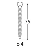 Enkurnaglas 4.0x75mm, 1kg/iep