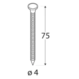 ANCHOR гвоздь ершёный 4.0x75mm, 1.0kg/iep