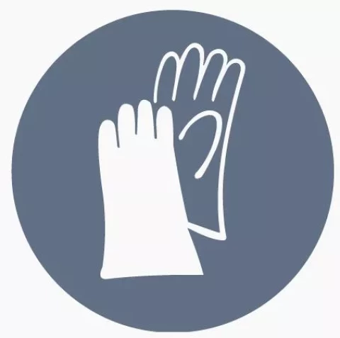 Zīme  "Jālieto aizsargcimdi"  D-15