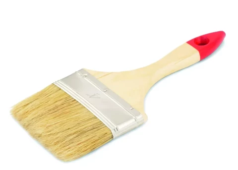 Ota plakana 100mm 5 biezums gaiši sari lakots koka kāts