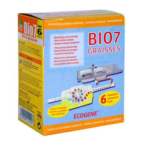 Bioaktivators BIO7 Graisses 480gr., līdzeklis pret taukiem xx