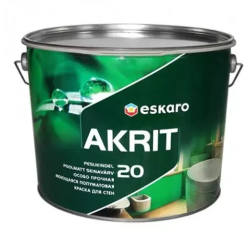 Eskaro AKRIT 20 A 9.5L Полуматовая краска для стен и потолков