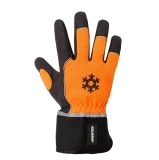 Cimdi ziemas sintētiskās ādas oranži WORTEX 9/L