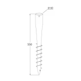 Skrūvpālis G profila 60x550x1.7mm, PWG 60/550