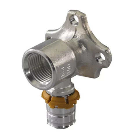 1070639 Uponor pres.līkums  sienas ar plāksni 16x1/2 ie