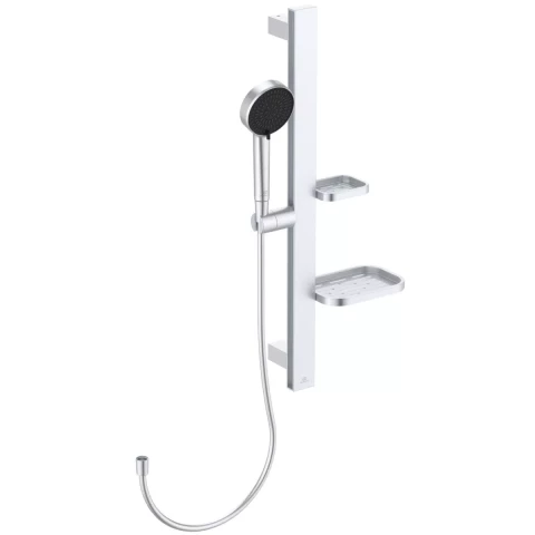 Ideal Standard Idealrain Alu+ Shower Set, 2-Function Hand Shower, 600mm Rail, 1750mm Hose, Silver BD586SI