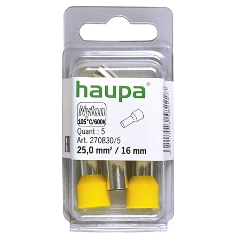 Kabeļu āderuzgalis  25/16 dzeltens 5gb/iep.