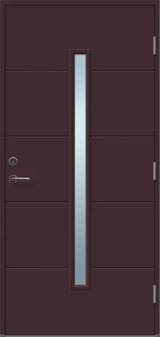 Ārdurvis Opus 9 brūnas ar kārbu 9x21 1R stikls LAB