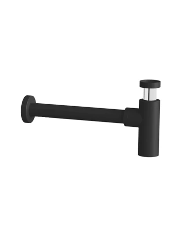 Water trap Round, wall connection matte black, Gustavsberg