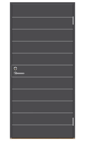 Exterior doors Swedoor Basic B0070 ar kārbu 9x21 NCS S 7502-B pelēkas KR