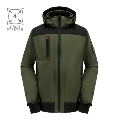 Softshell jacket PESSO Acropolis with hood green IZM M