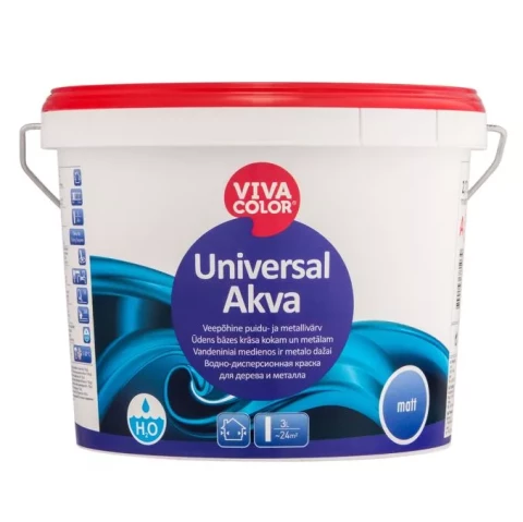 Vivacolor UNIVERSAL AKVA C 2.7L Matēta ūdens bāzes krāsa TIKAI TONĒŠANAI!
