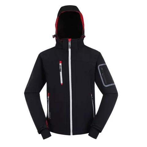 Softshell jaka ar kapuci Acropolis PESSO melna 2XL