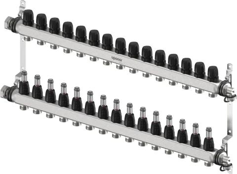Uponor Vario S manifold with flow meters FM, 15XG3/4", 1140846