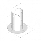 Основание столба 80 82x150x2.0mm