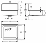 Met.izlietne Osma 457x410cm  apkopēja tipa,340010 + vent.  Franke