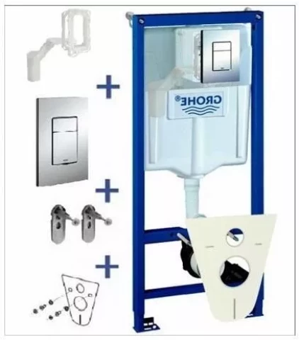 Grohe 38827000 (5 in 1) rāmis+Skate Cosmo 38732+sienas stiprinājums