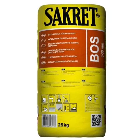 Sakret BOS 25kg Self-leveling compound for concrete surfaces 3-30mm