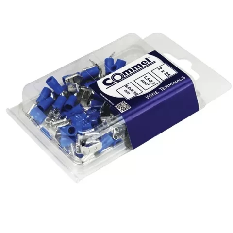 Kabeļu uzgalis 0.5-1.5mm 20.8x6.35mm 25+25gab/iep.