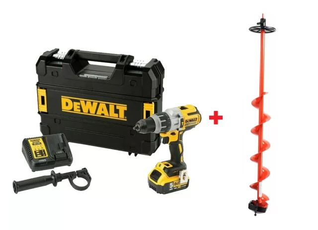 CORDLESS IMPACT DRILL 18V 66/95NM 1X5.0AH TSTAK DEWALT DCD996P1-QW + ICE DRILL ASSERI 130MM