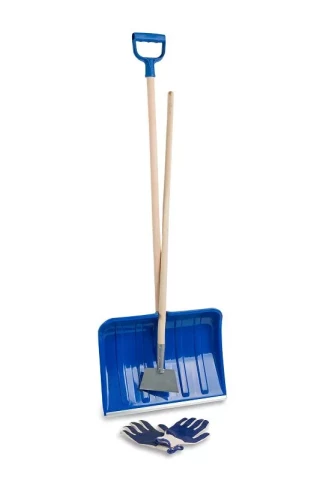 Sniega lāpsta 375x490x1400mm + ledus kalts ar koka rokturi un cimdi