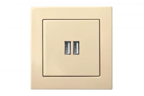 Liregus EPSILON 2xUSB ligzda 3.4A 220V smilšu