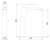 Sink mixer PAROS black, tall