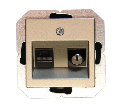 LIREGUS EPSILON ŠAMPANIETIS rozete TV+RJ45 bez rāmja