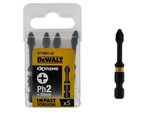 DeWALT EXTREME IMPACT TORSION uzgaļi PH2, 50 mm, 5 gab/iep., DT7998T-QZ