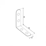 Leņķis mēbelēm 50x50x13x2.0mm, 4gab/iep