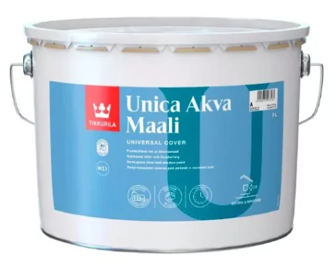 Tikkurila UNICA AKVA A 9L Полуглянцевая акрилатная краска для окраски дверей и оконных рам