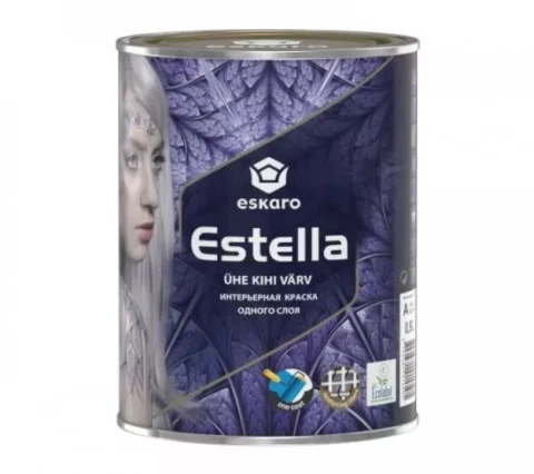 Eskaro ESTELLA A 0.9L Dziļi matēta krāsa iekšdarbiem vienas kārtas, augsta segtspēja
