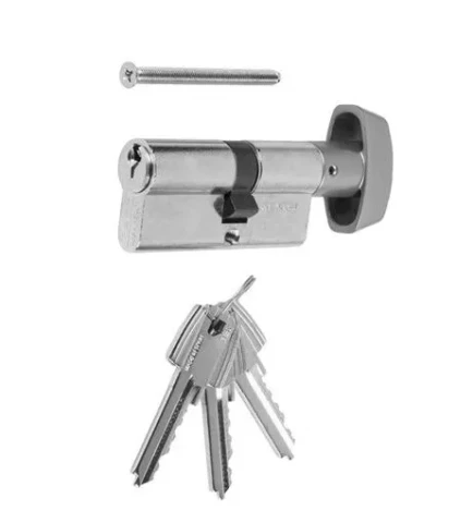 Цилиндр с поворотником 40/40mm TESA никель