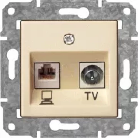 LIREGUS EPSILON SMILŠU rozete TV+RJ45 bez rāmja